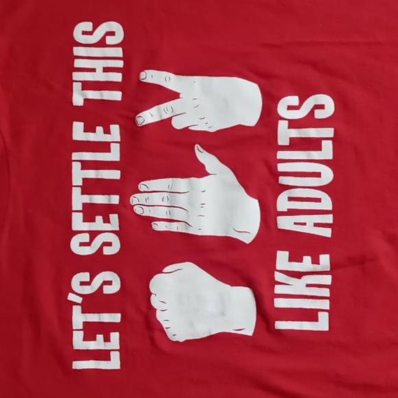 Let's settle this like adults rock paper scissors red t-shirt - Picture 2 of 3